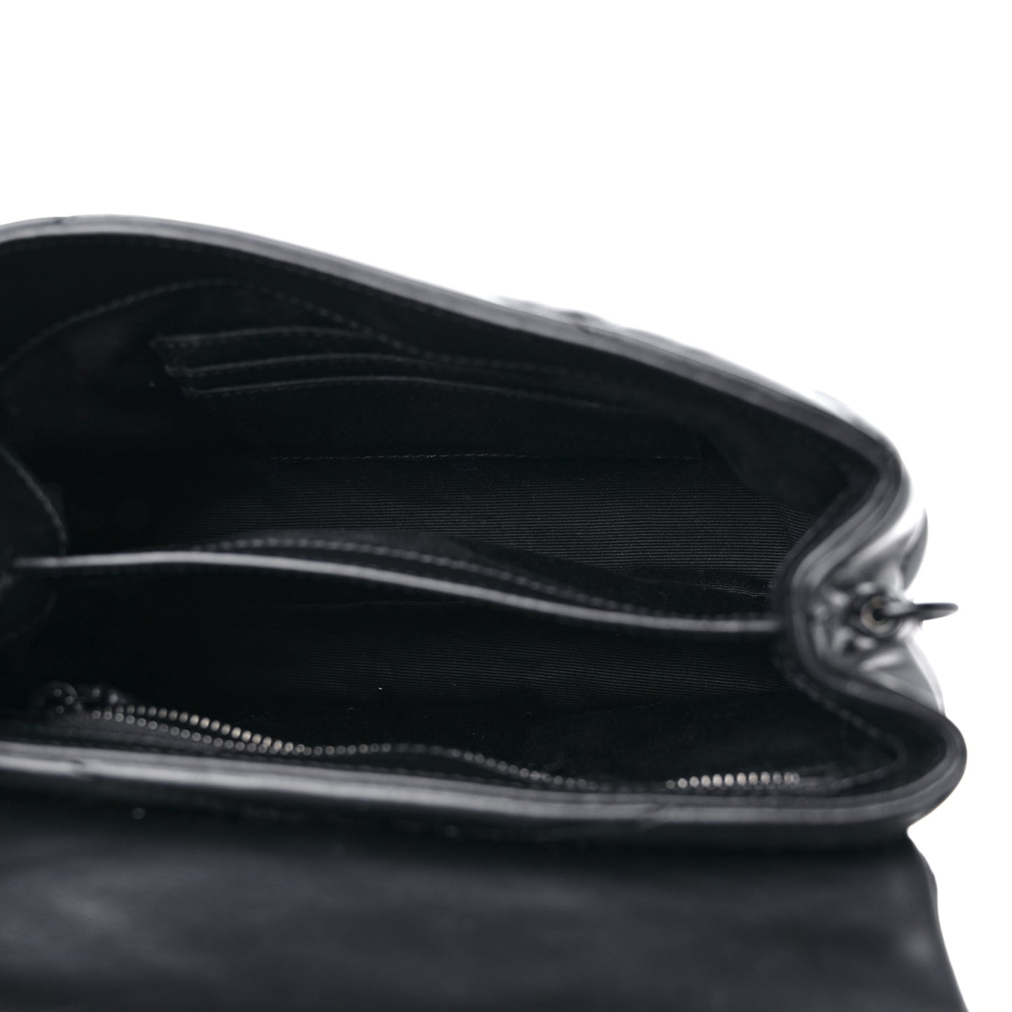 Calfskin Y Quilted Monogram Monochrome Toy Loulou Crossbody Bag Black