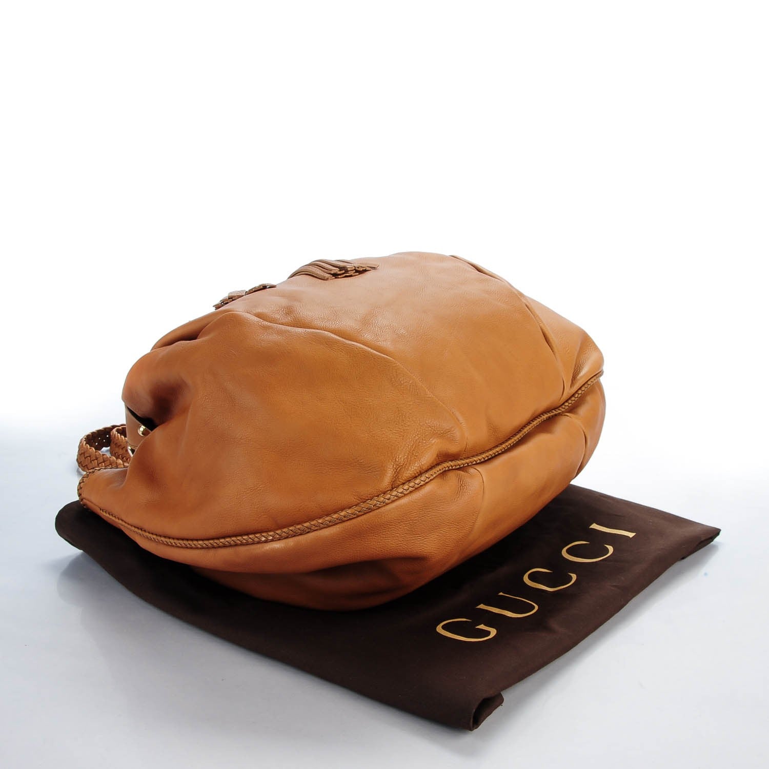 Gucci Pebbled Calfskin Medium Marrakech Shoulder Bag Camel 4 of 8