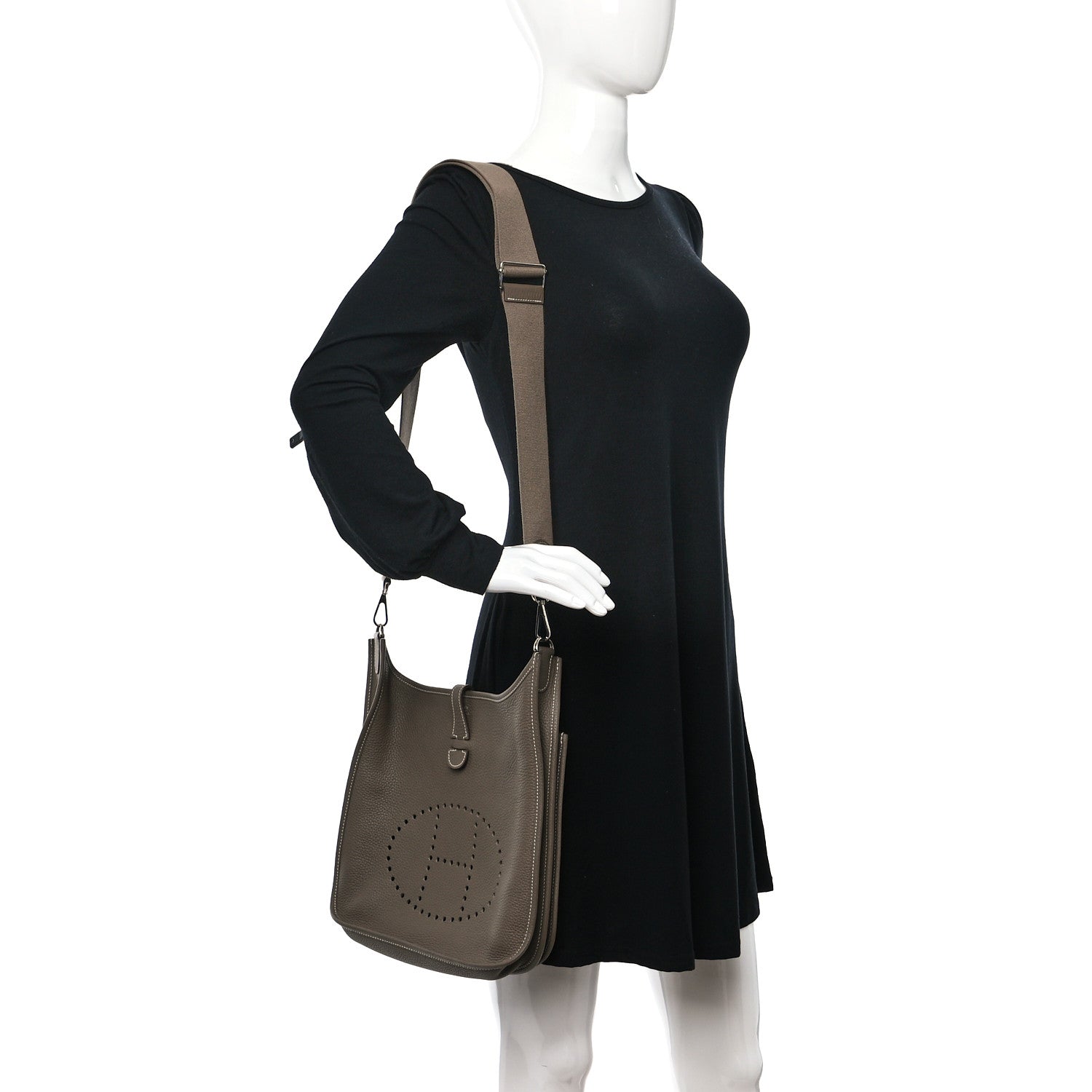 Hermes Taurillon Clemence Evelyne III PM Etoupe 3 of 11