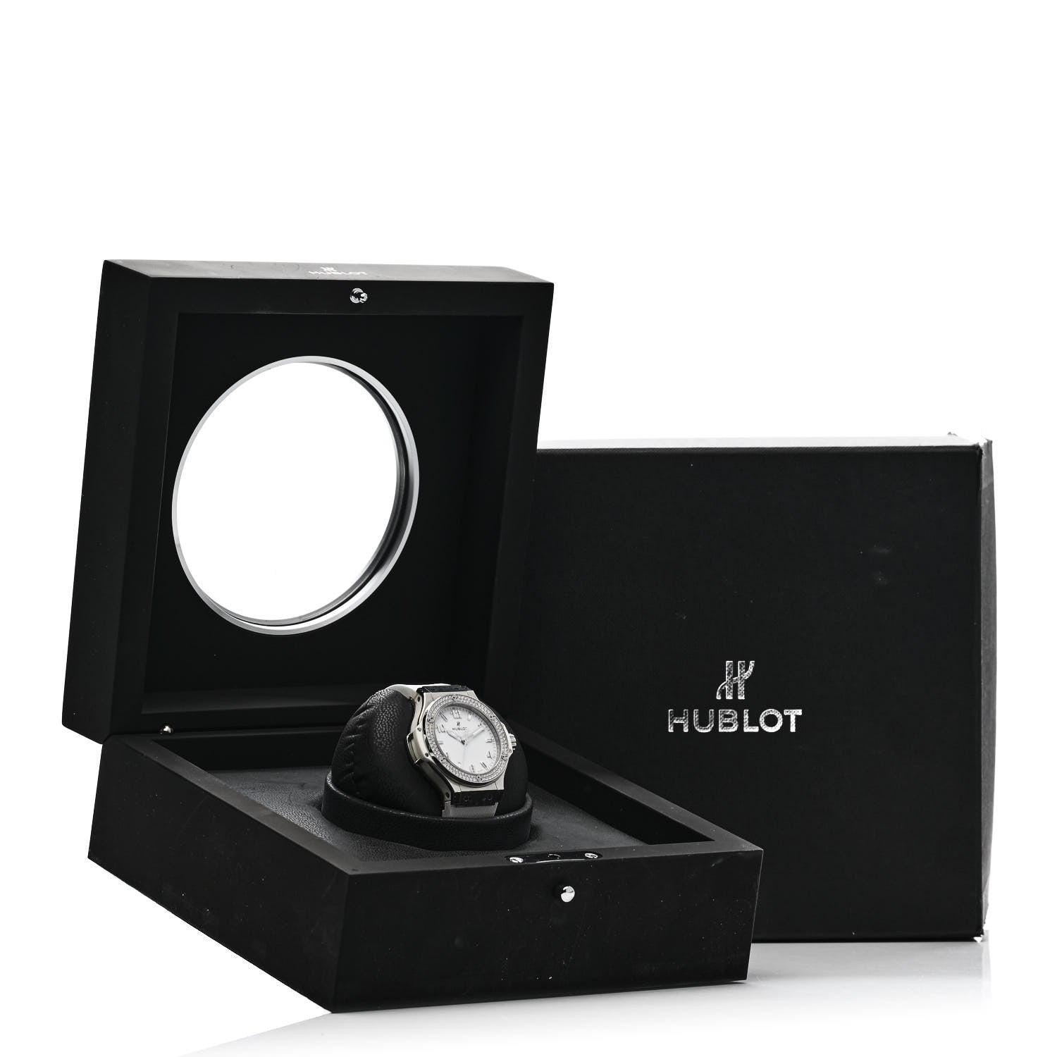 Hublot Stainless Steel Rubber Diamond Pave Bezel 38mm Big Bang Quartz Watch White White 5 of 5
