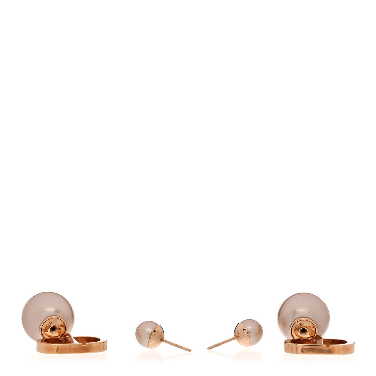Metal Pearl Tribales Earrings Pink Gold