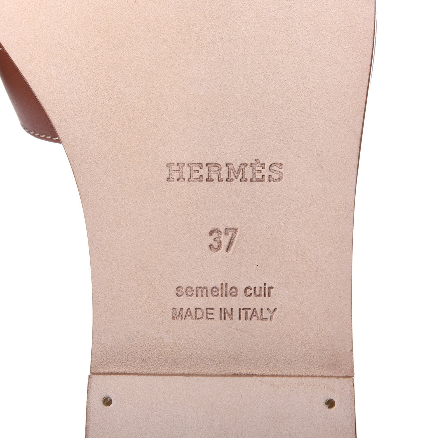 Hermes Box Calfskin Oran Sandals 37 Gold 7 of 13