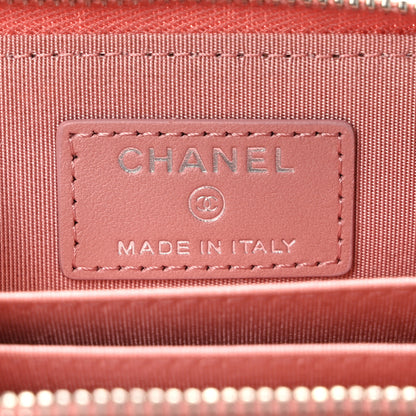 Chanel Ombre Patent Calfskin Quilted Small Zip Around Coin Purse Pink White 7 of 8