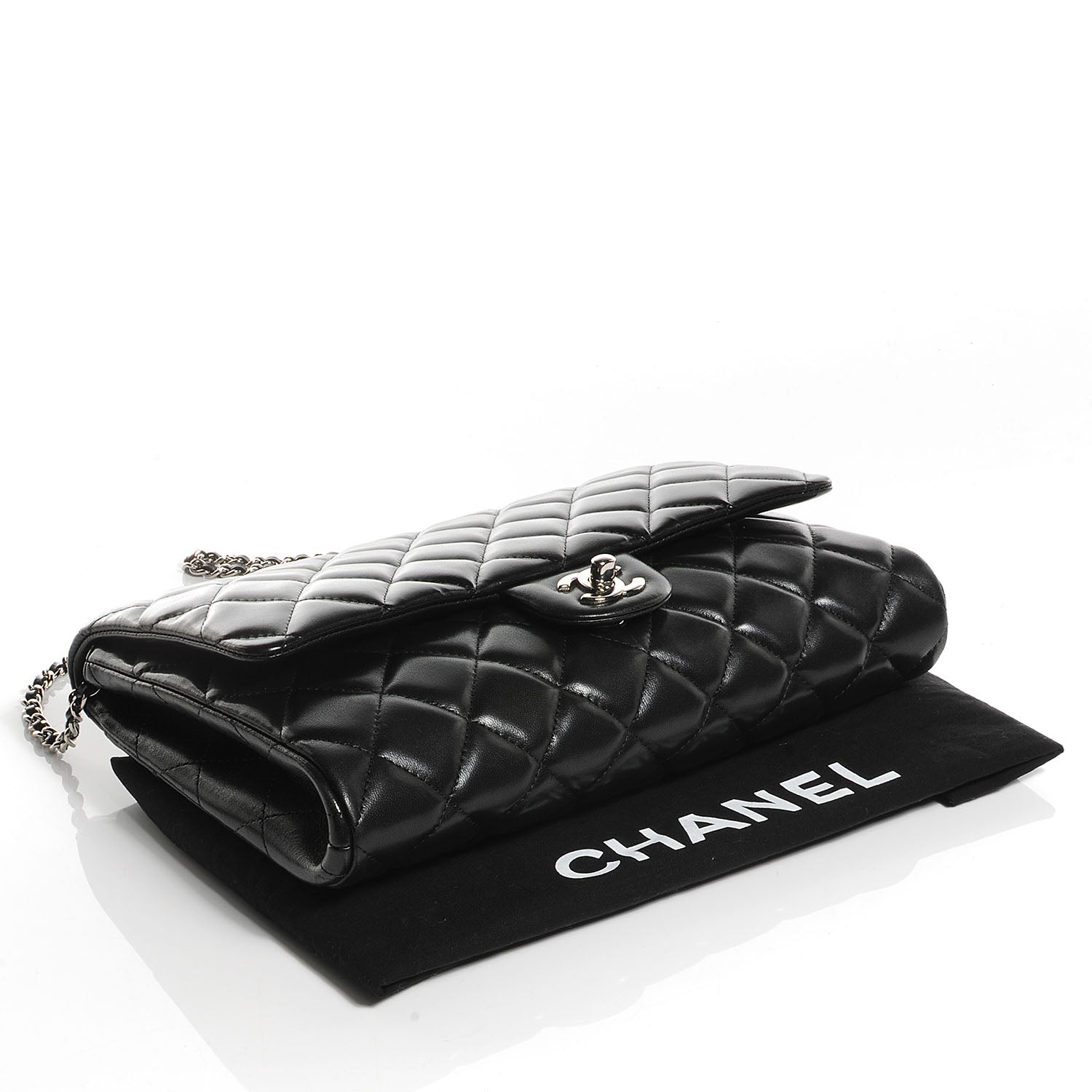 Chanel Lambskin Quilted Clutch Flap Black 4 of 7