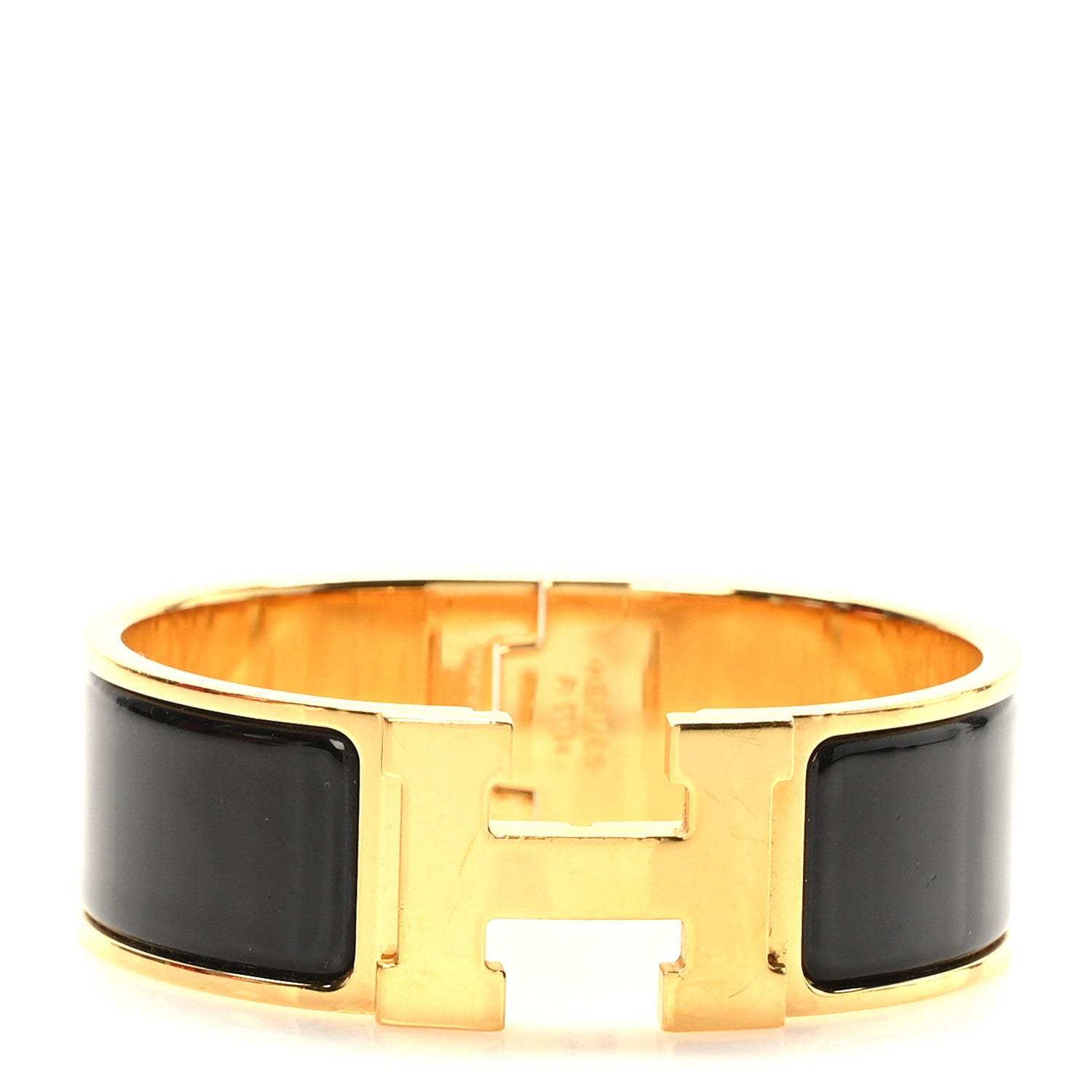 Hermes Enamel Wide Clic Clac H Bracelet PM Black 1 of 5