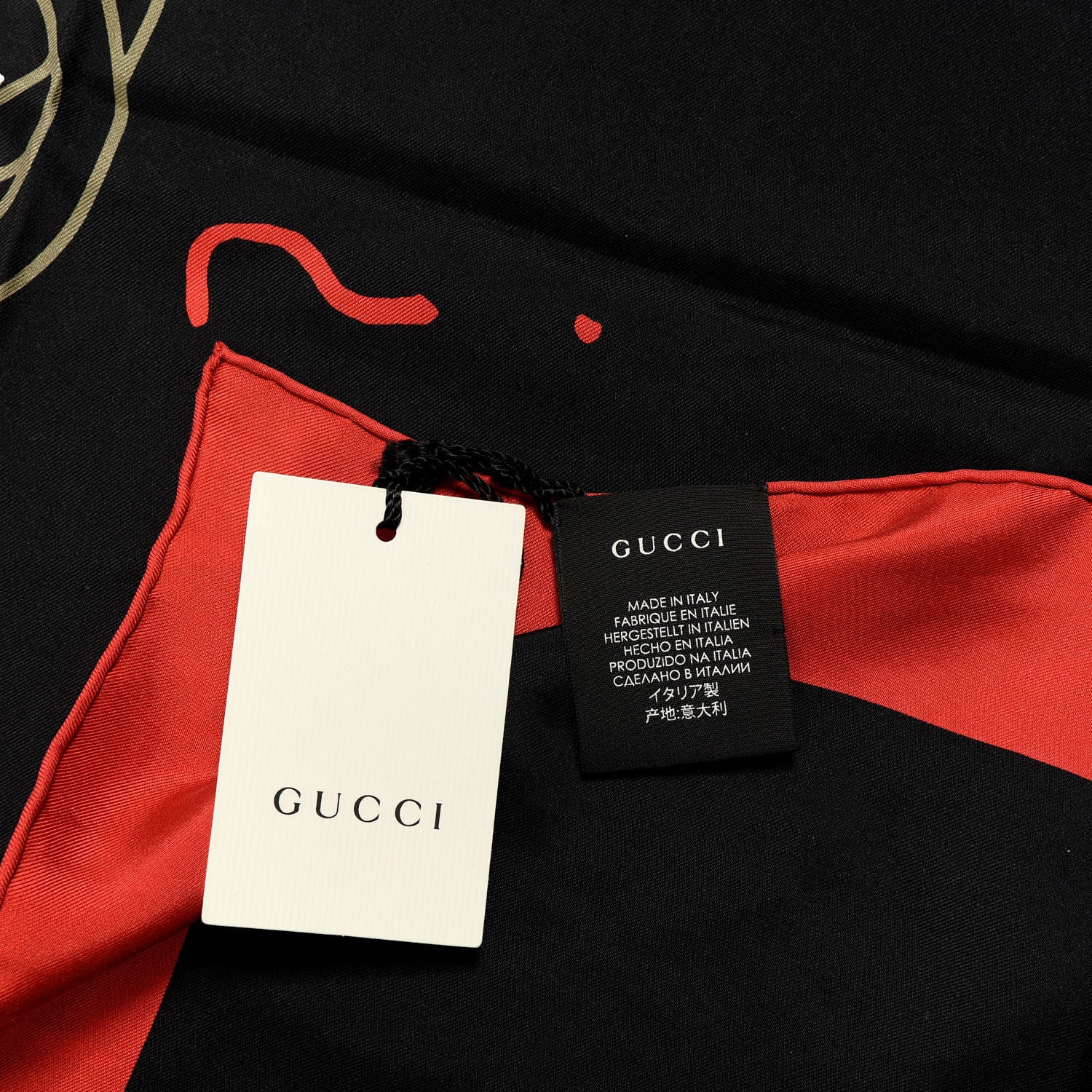 Gucci Silk Coco Capitan Logo Scarf Black 3 of 3