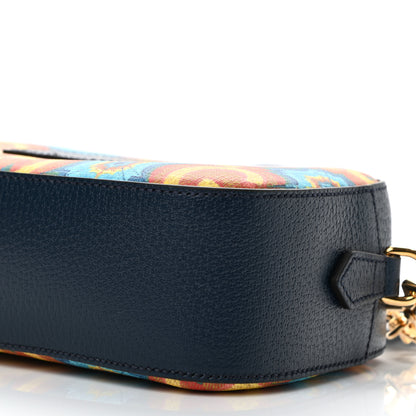 Gucci GG Supreme Kaleidoscope Calfskin Script Logo Gucci 100 Camera Bag Blue Orange Multicolor Blue Agata 10 of 11