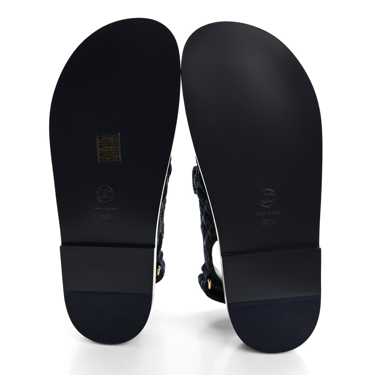Denim Velcro Dad Sandals 38.5 Navy Blue
