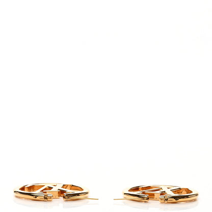 Louis Vuitton Metal Louise Hoop Earrings Gold 3 of 5