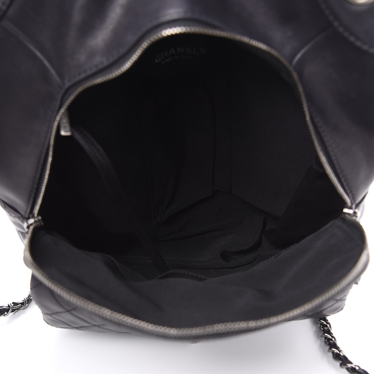 Chanel Lambskin Quilted Drawstring Backpack Navy Blue 5 of 15