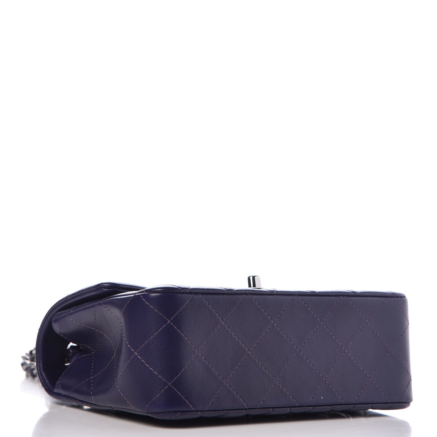 Lambskin Quilted Mini Rectangular Flap Purple