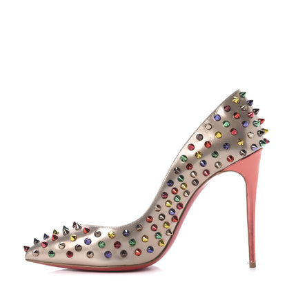 Christian Louboutin Specchio Calfskin Follies Spikes 120 Pumps 40 Beige Multicolor 1 of 9
