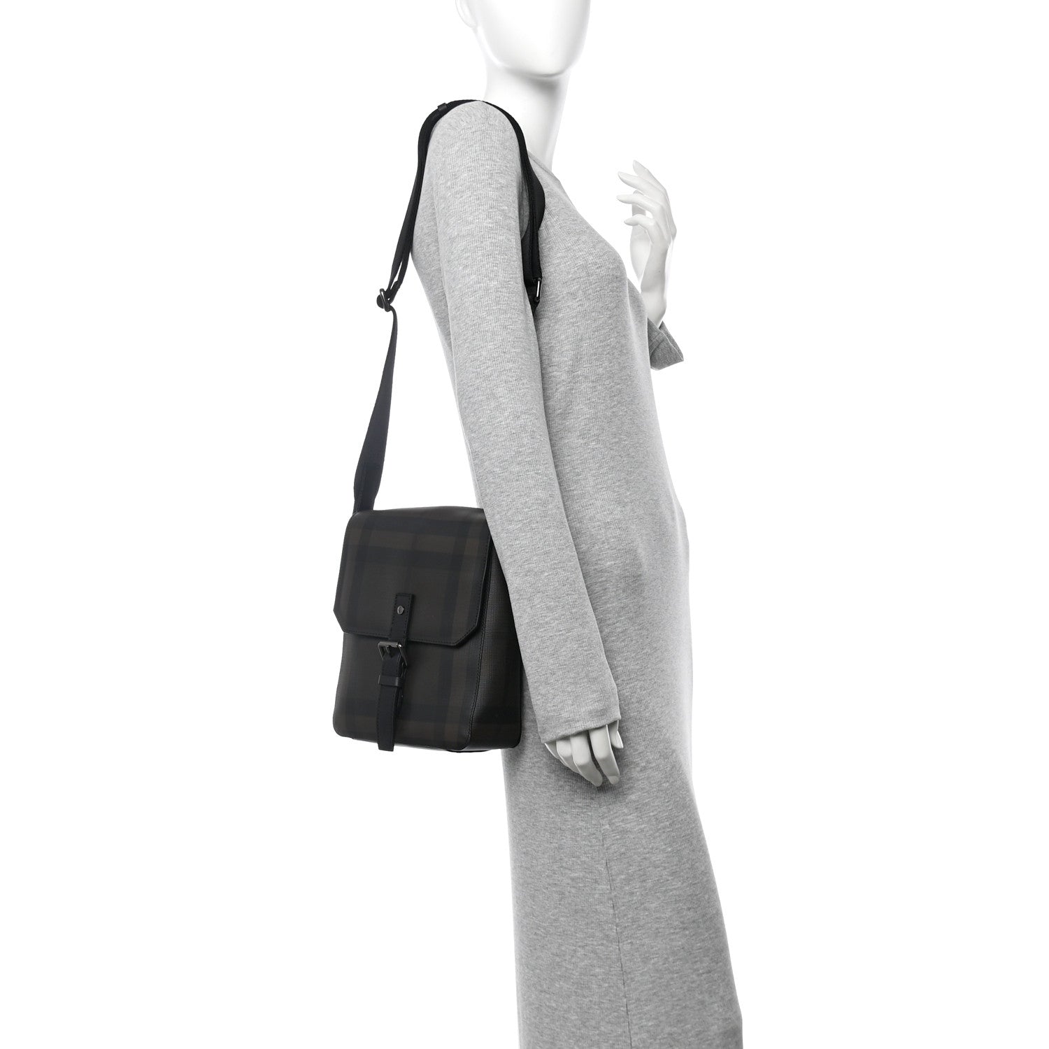 Burberry Smoked Check Vaughan Crossbody Bag Black 2 of 9