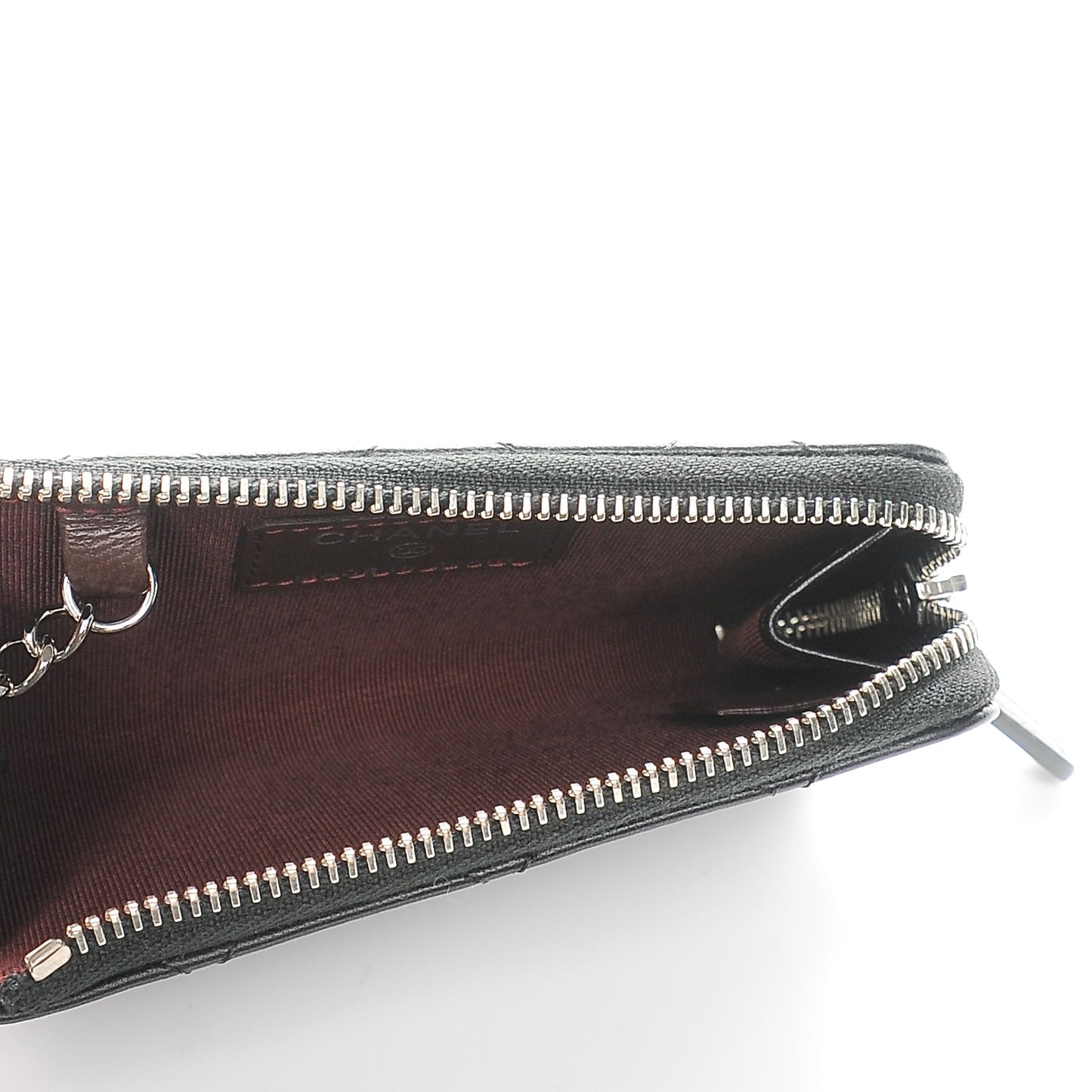 Lambskin Quilted Key Holder Case Black
