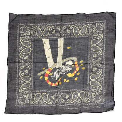 Christian Dior Cotton Cashmere Tarot Motherpeace Square Scarf Black Multi 1 of 4