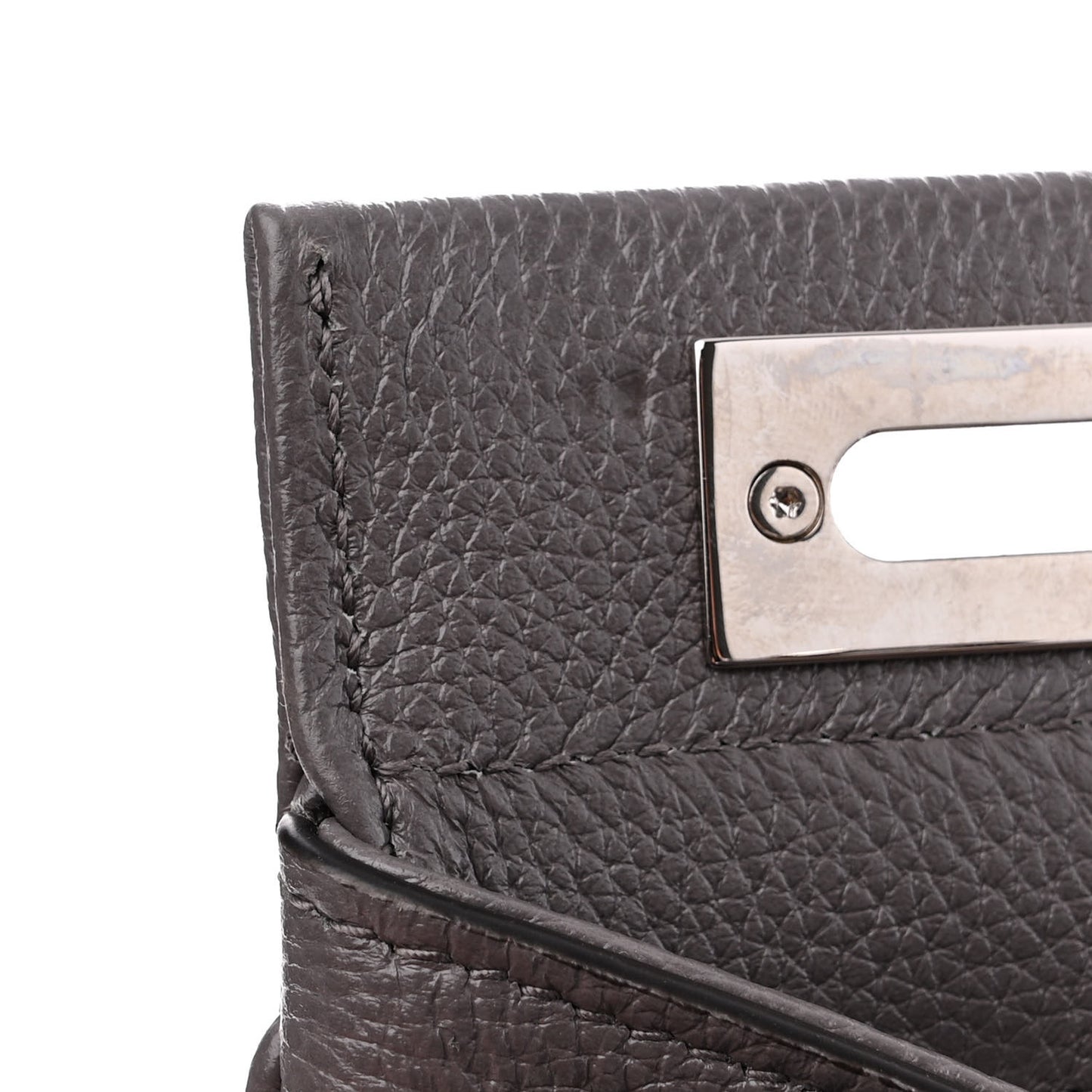 Grainy Calfskin Small Zumi Top Handle Bag Dusty Grey