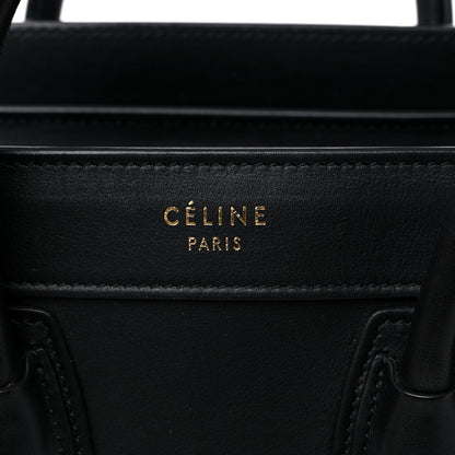 Celine Smooth Calfskin Nano Luggage Black 6 of 12