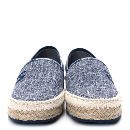 Chanel Fabric Patent Calfskin CC Espadrilles 35 Blue 2 of 10