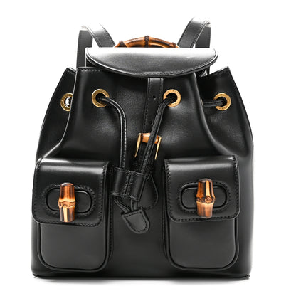 Gucci Calfskin Bamboo Backpack Black 1 of 10