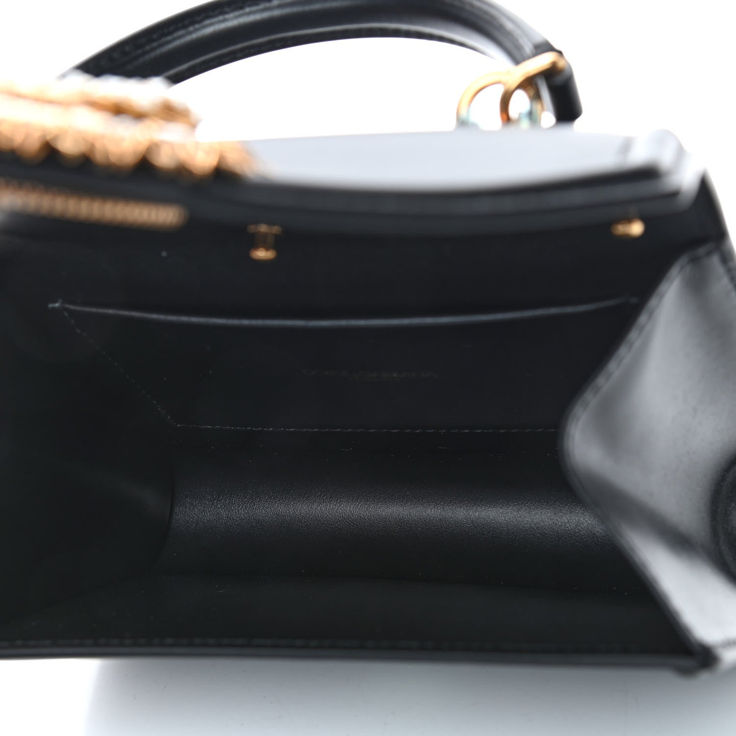 Dolce & Gabbana Smooth Calfskin Small Devotion Envelope Top Handle Bag Black 5 of 8