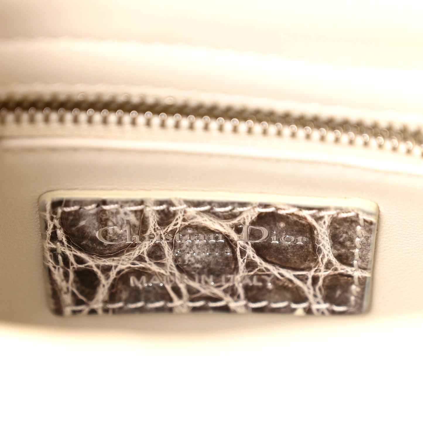 Niloticus Crocodile Himalaya Crystal Mini Lady Dior White