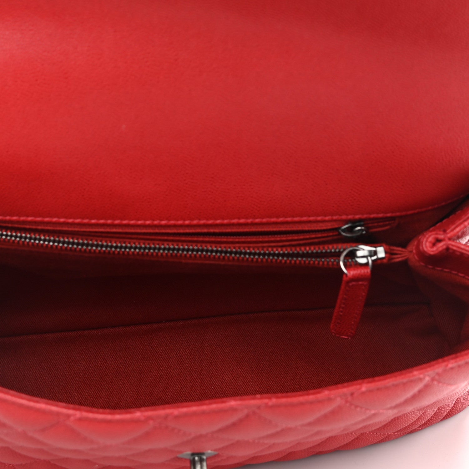 Chanel Caviar Quilted Medium Coco Handle Flap Red 5 of 10