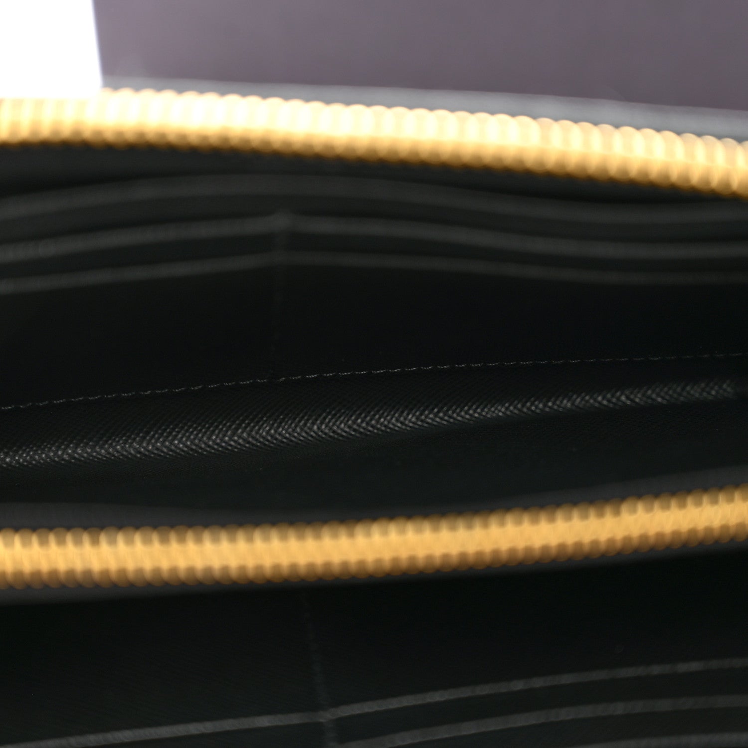 Prada Saffiano Metal Zip Around Wallet Black 5 of 10