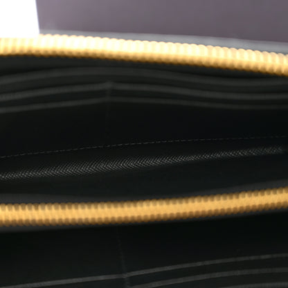 Prada Saffiano Metal Zip Around Wallet Black 5 of 10