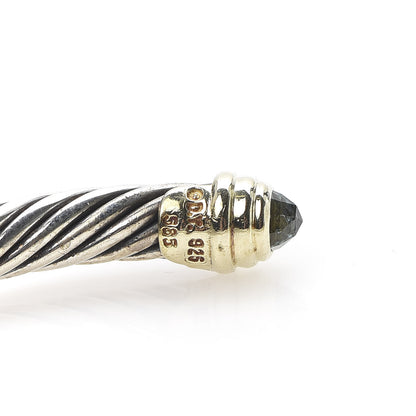 David Yurman Sterling Silver 14K Yellow Gold Prasiolite 5mm Cable Classics Petite Color Bracelet 4 of 5