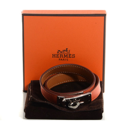 Hermes Swift Kelly Double Tour Bracelet Small Orange 7 of 7