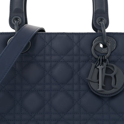 Christian Dior Ultra Matte Calfskin Cannage Large Lady Dior Blue 8 of 14