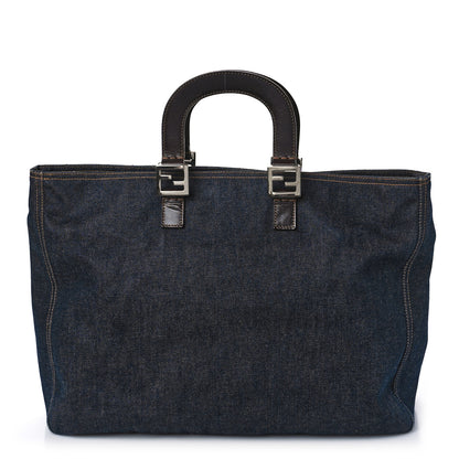 Fendi Denim Holdall Tote Blue 1 of 10