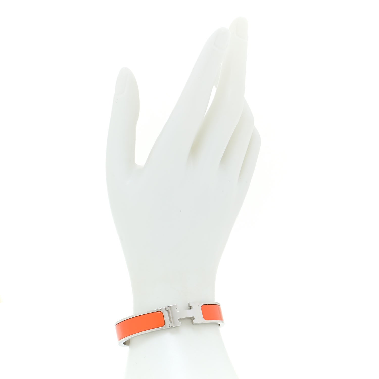 Hermes Enamel Narrow Clic Clac H Bracelet PM Orange 2 of 6