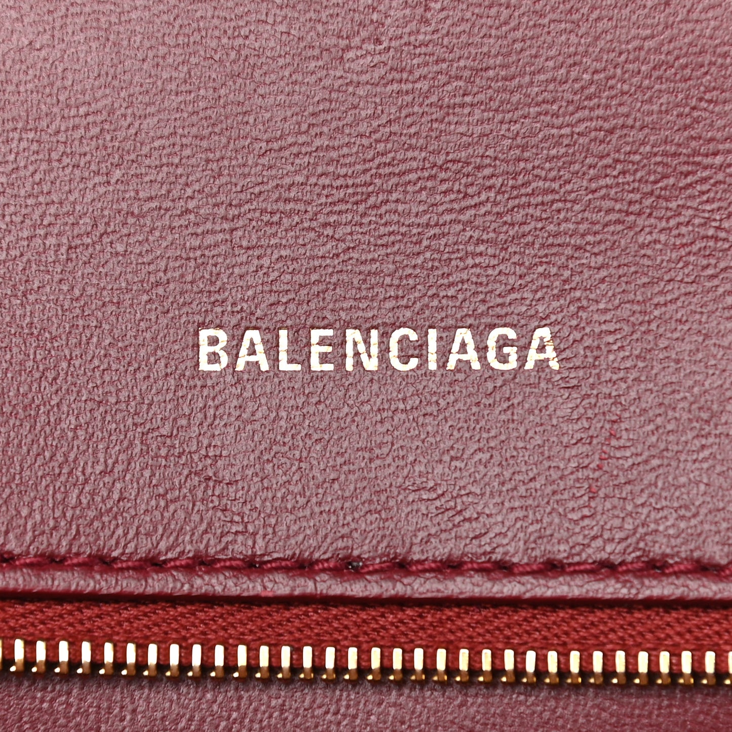 Grained Calfskin Small Hourglass Top Handle Bag Dark Red