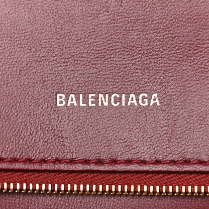 Balenciaga Grained Calfskin Small Hourglass Top Handle Bag Dark Red 6 of 10