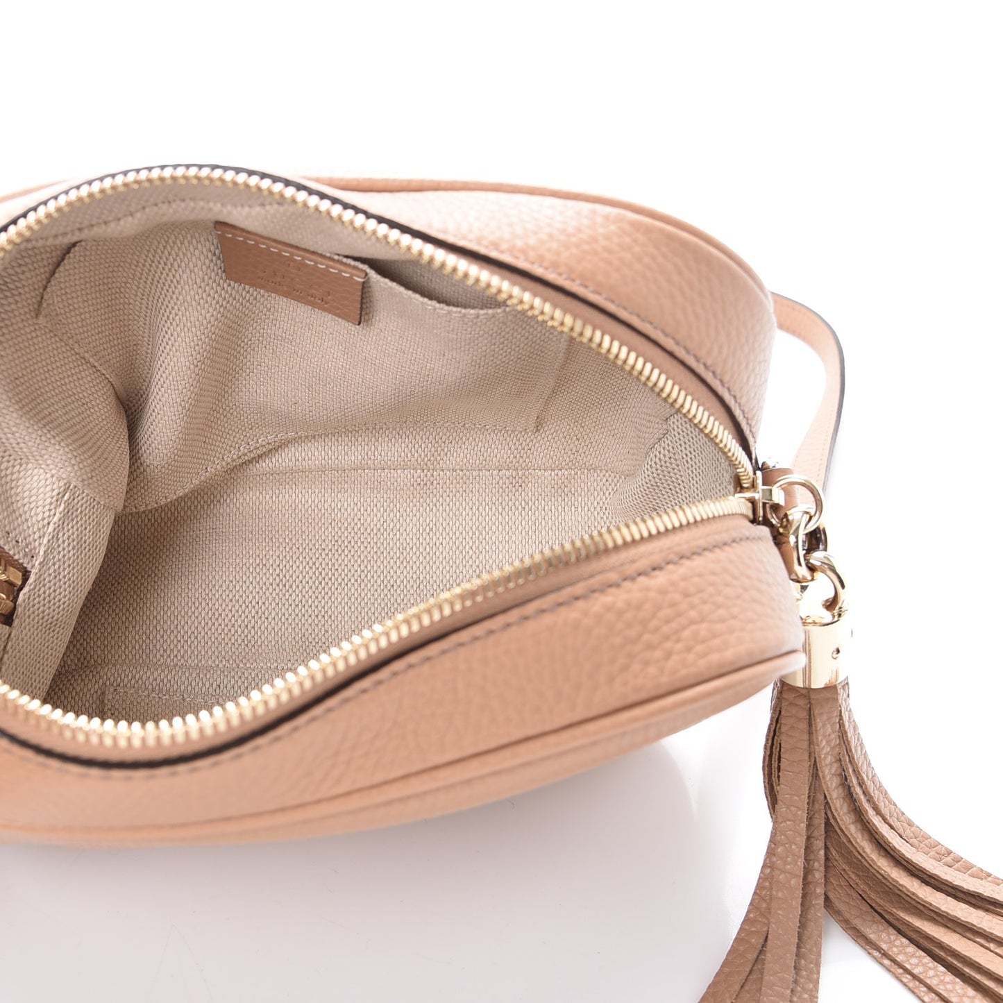 Pebbled Calfskin Small Soho Disco Bag Camelia
