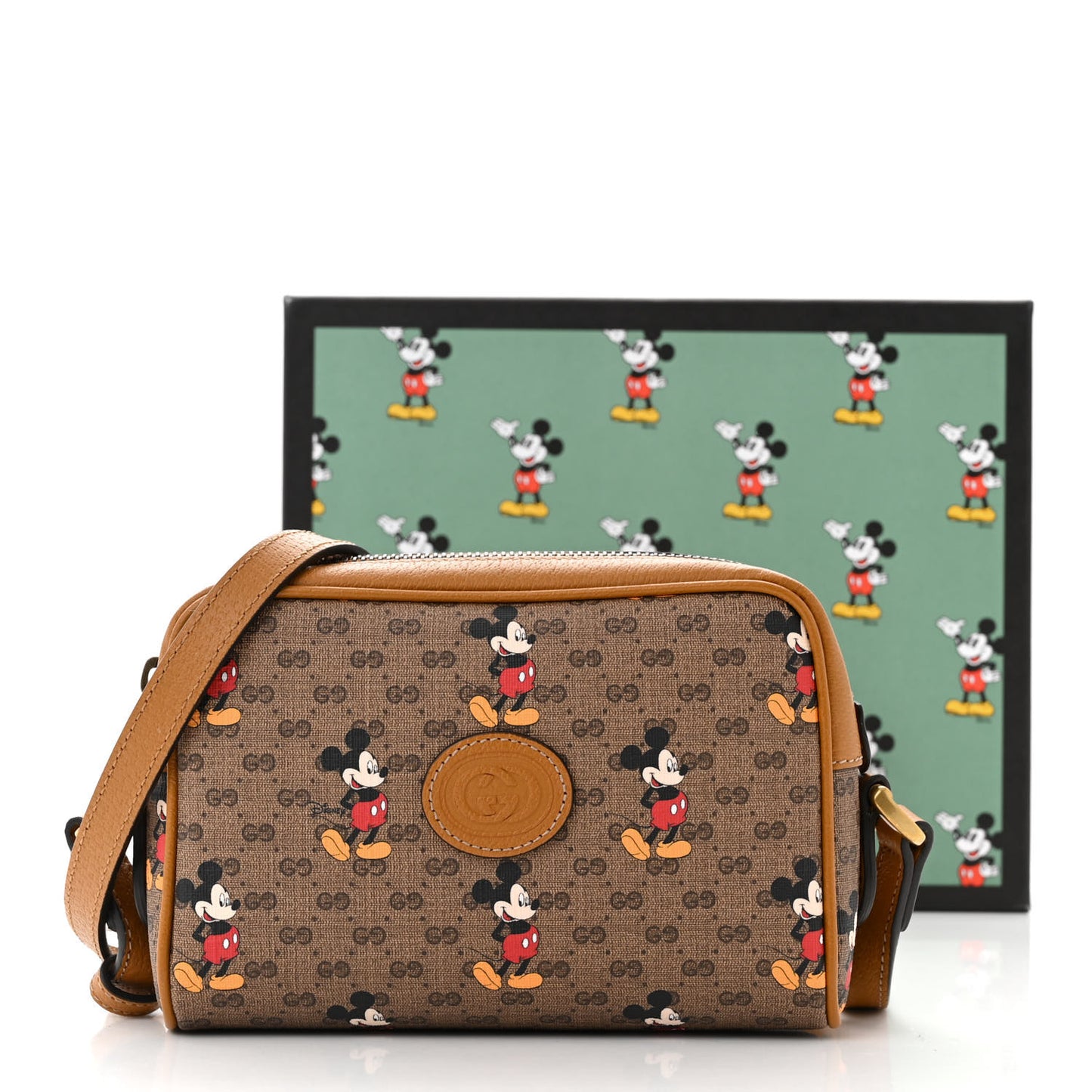 X DISNEY Mini Vintage GG Supreme Monogram Mickey Mouse Shoulder Bag Beige Vintage Sun Oil