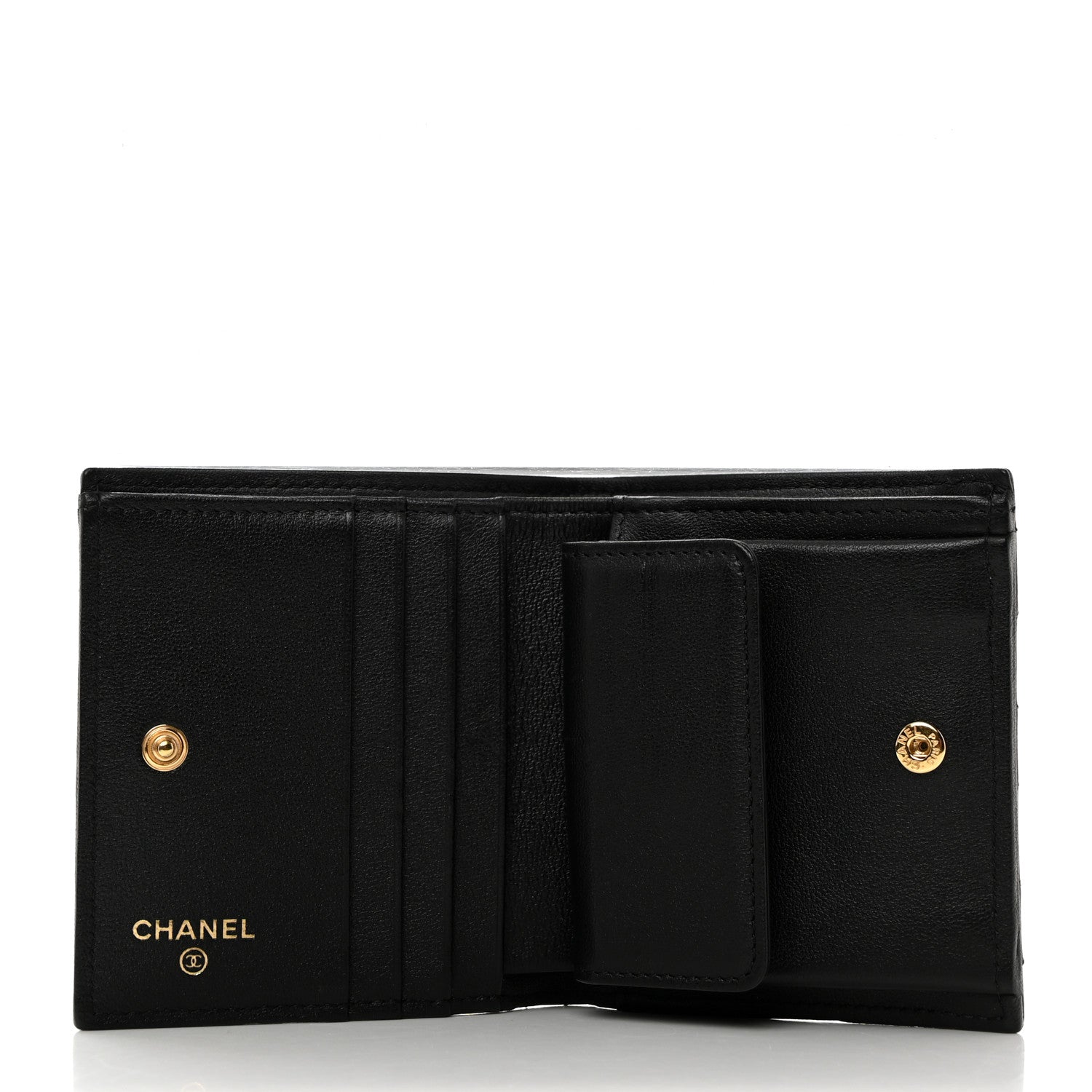 Chanel Lambskin Quilted CC Compact Bifold Wallet Black 5 of 9