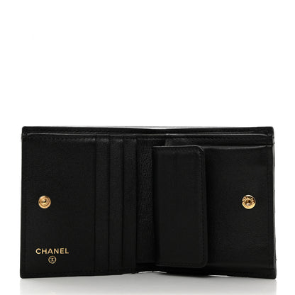 Chanel Lambskin Quilted CC Compact Bifold Wallet Black 5 of 9