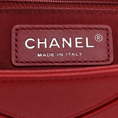 Chanel Caviar Macro Chevron Single Flap Red 6 of 10