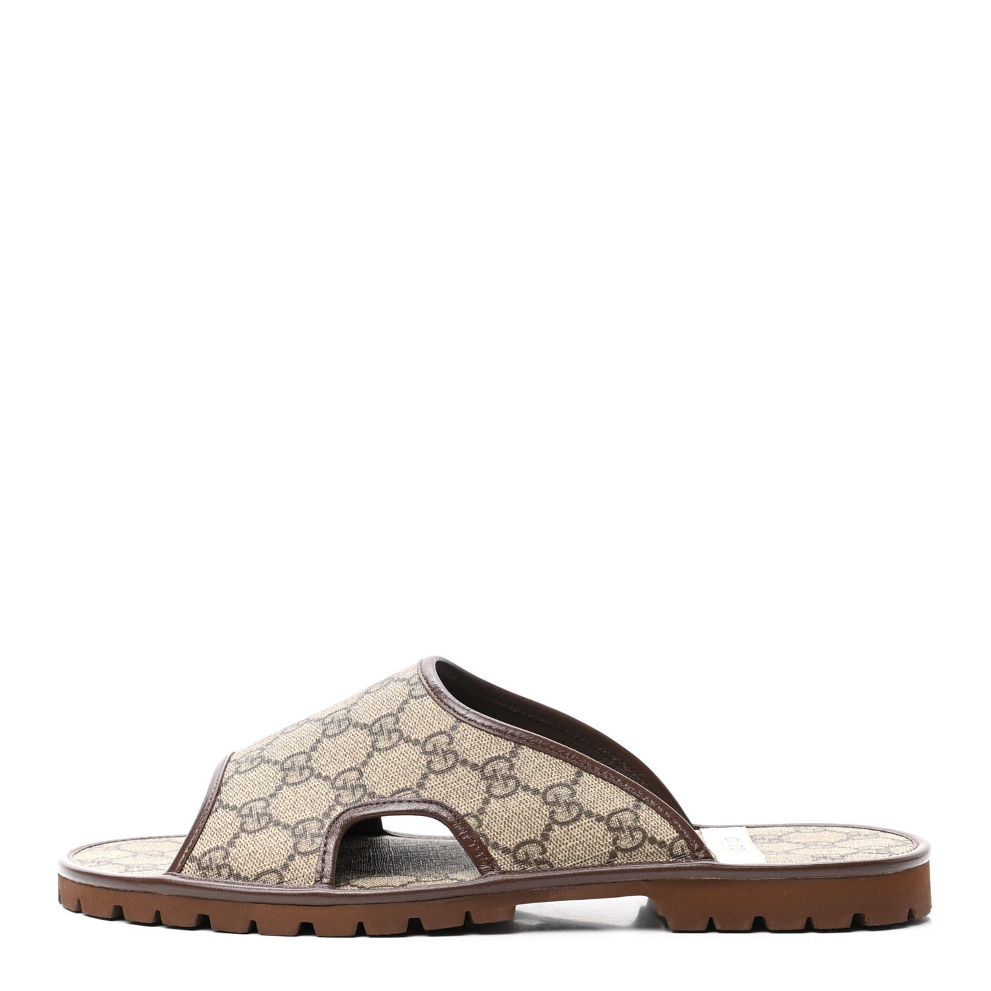 GG Supreme Monogram Granada Kid Mens Lug Sole Slide Sandals 9.5 Beige New Acero