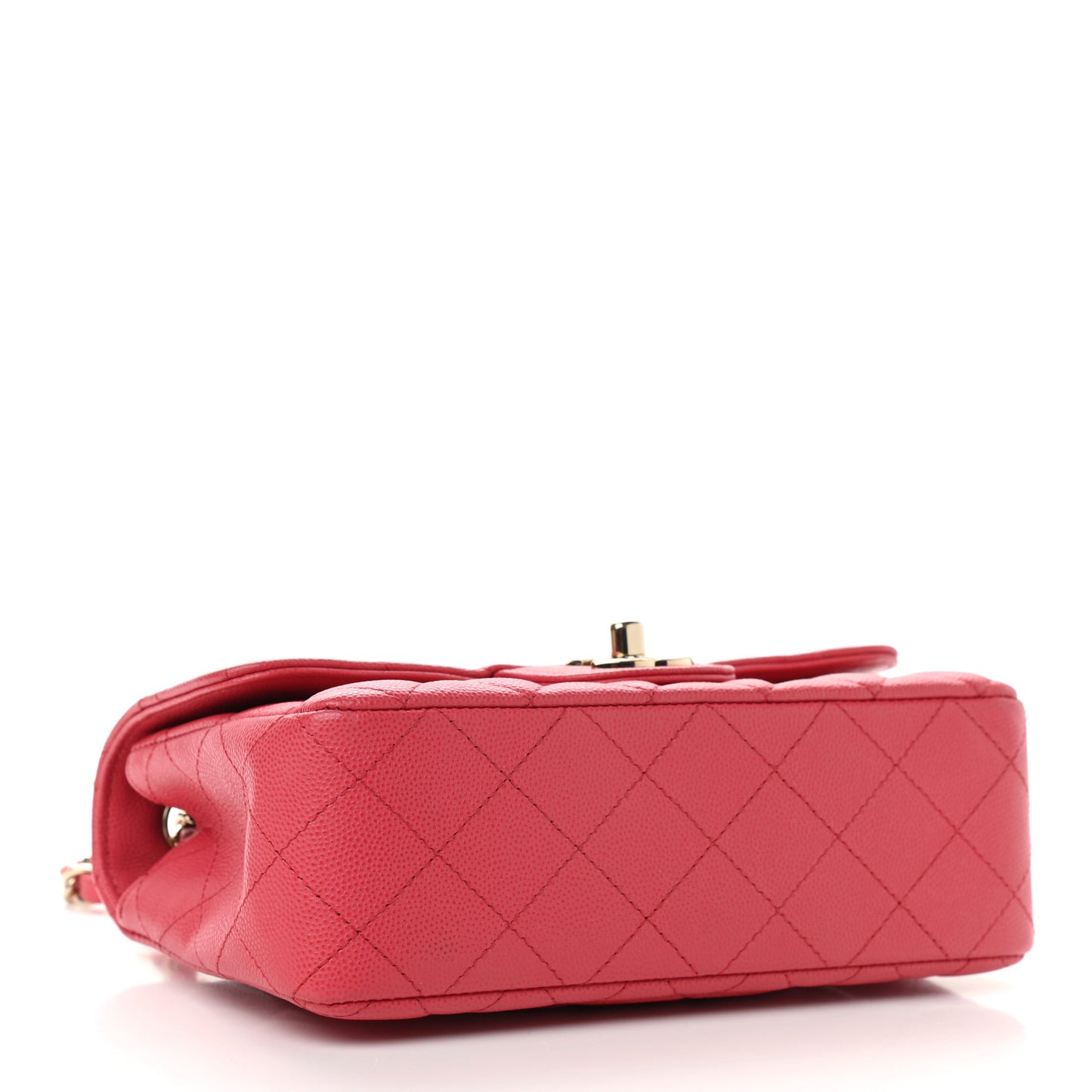 Caviar Quilted Mini Rectangular Flap Dark Pink