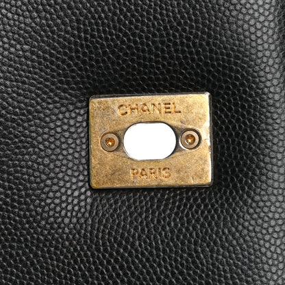 Chanel Caviar Lizard Quilted Medium Coco Handle Flap Black 6 of 12