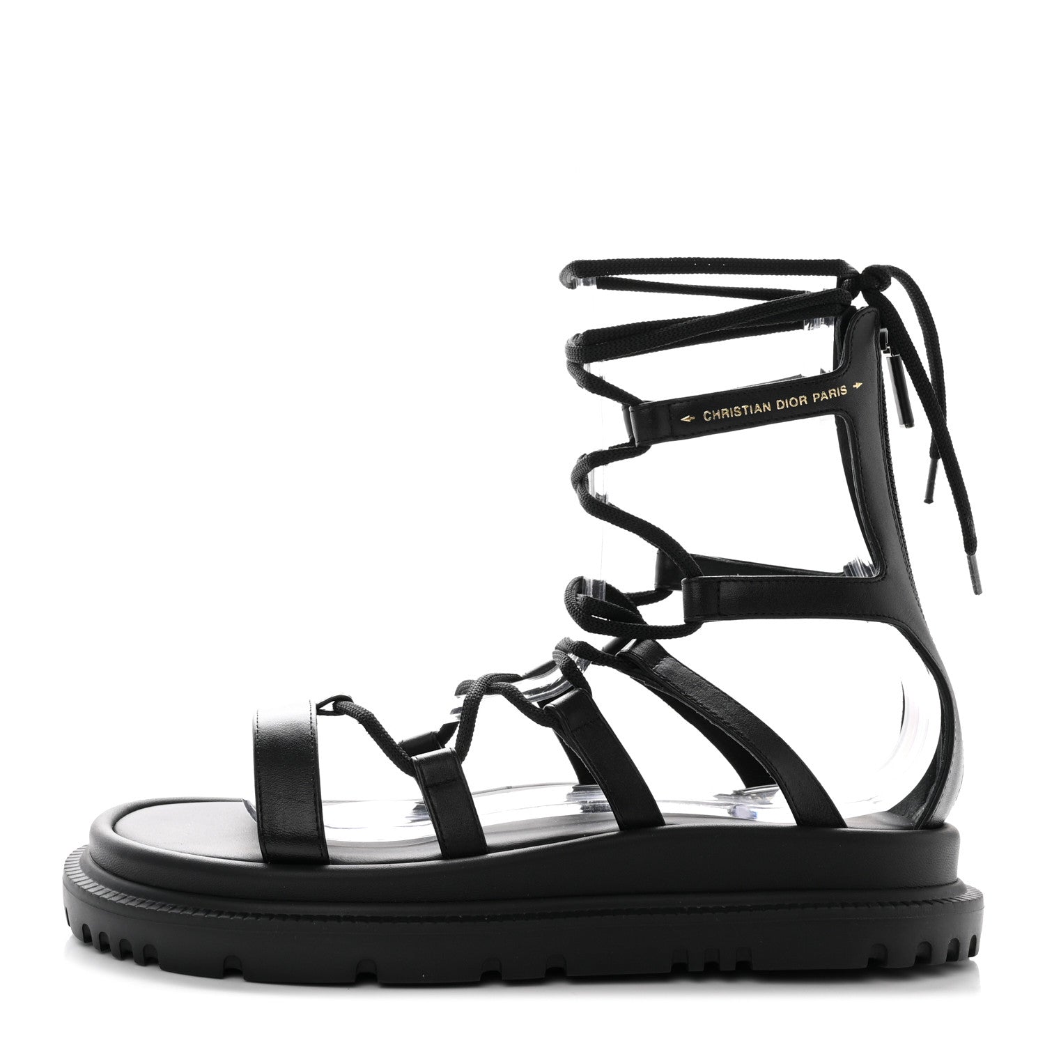 Christian Dior Calfskin Abbesse Sandal 37 Black 1 of 9