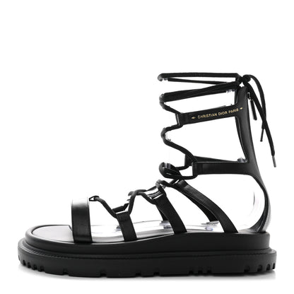 Christian Dior Calfskin Abbesse Sandal 37 Black 1 of 9