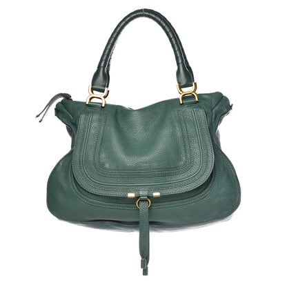 Chloe Calfskin Large Marcie Satchel Emerald 1 of 12