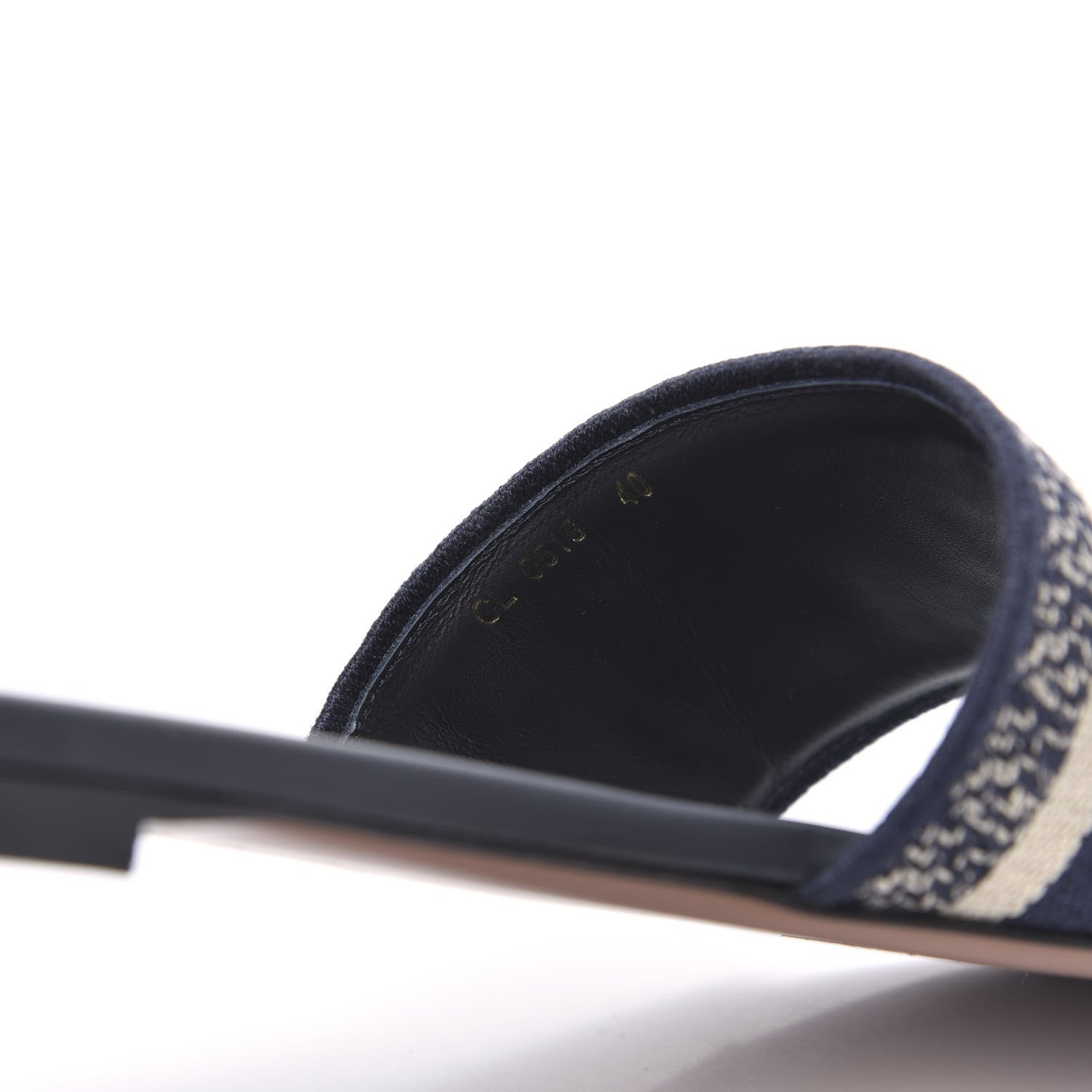 Christian Dior Canvas Embroidered Dway Mules Slide Sandals 40 Deep Blue 8 of 9