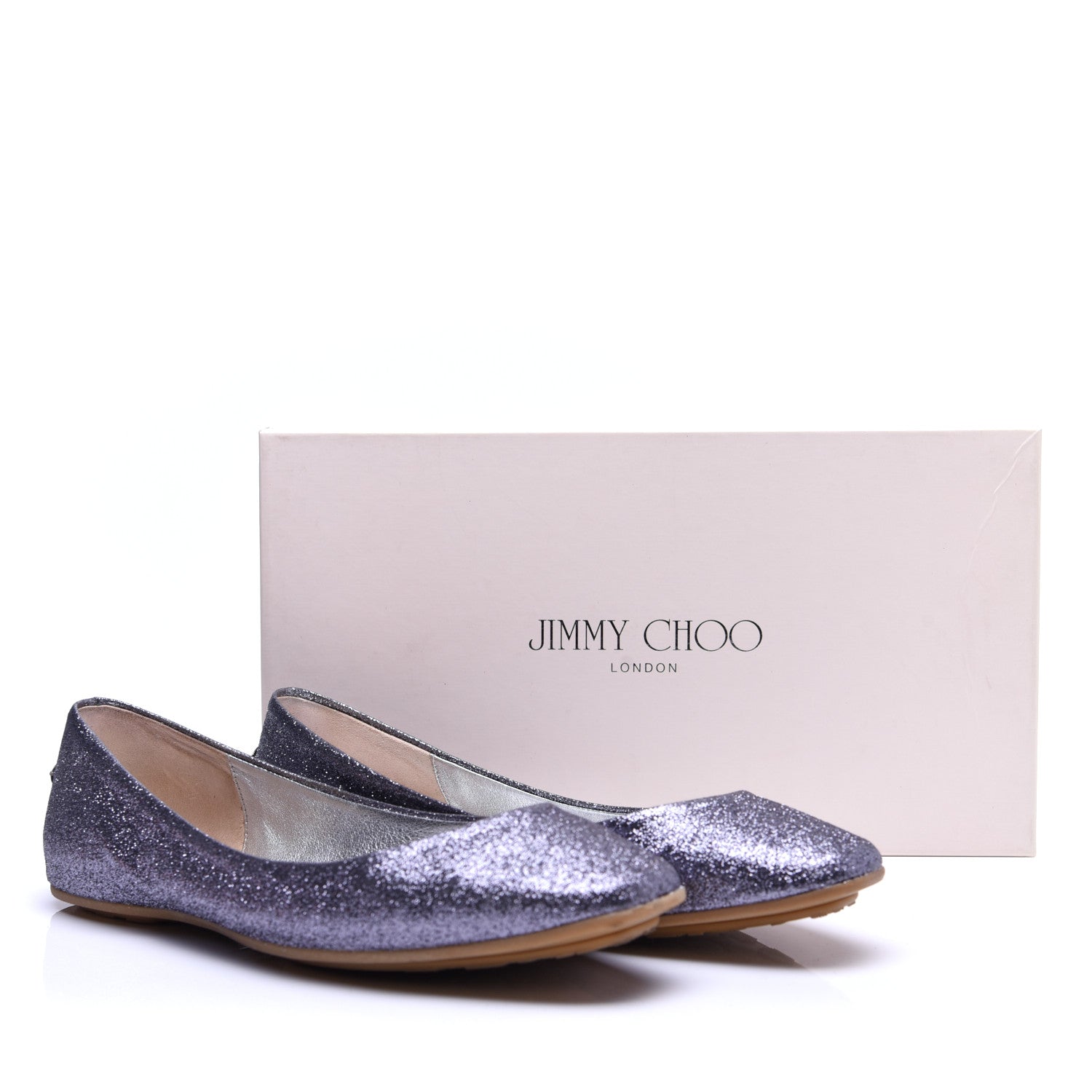 Jimmy Choo Glitter Flats 37.5 Gunmetal 13 of 13