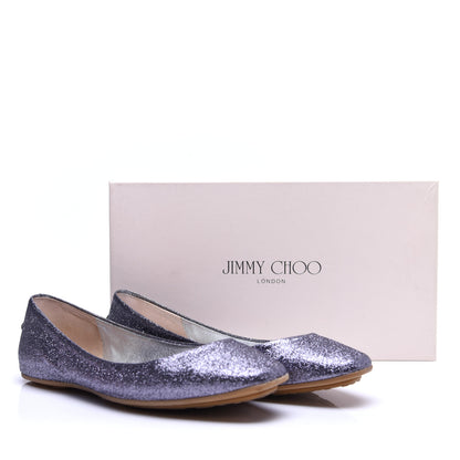 Jimmy Choo Glitter Flats 37.5 Gunmetal 13 of 13
