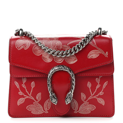 Gucci Calfskin Chinese New Year Mini Dionysus Shoulder Bag Hibiscus Red 1 of 12